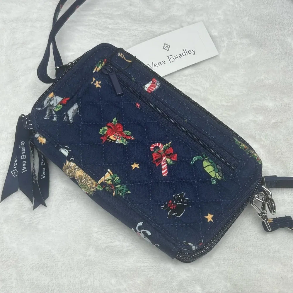 Vera Bradley Holiday Weekender Travel Bag & Crossbody Snow Globe Motifs Xmas NWT - Image 7