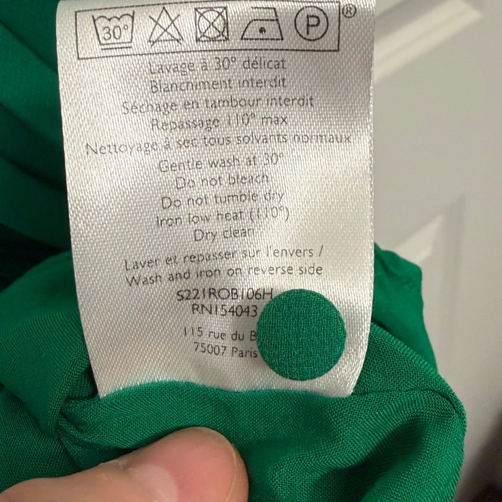 SÉZANE Paris Philippine Green Pleated Ruffle Mini Dress size 34 (2 US) XS - Image 10