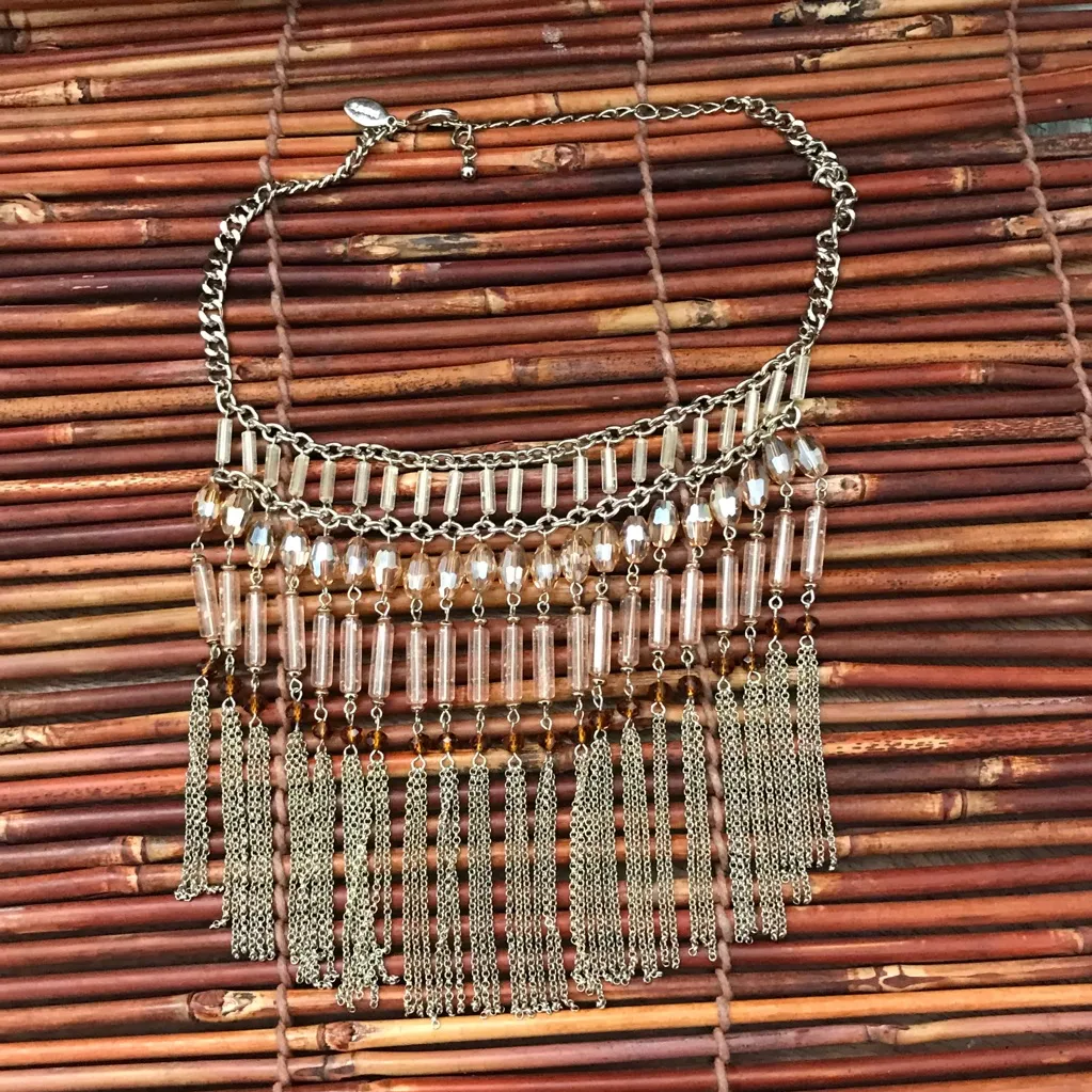 Chico’s Tassel Bibb Necklace Glass Beading - Image 6