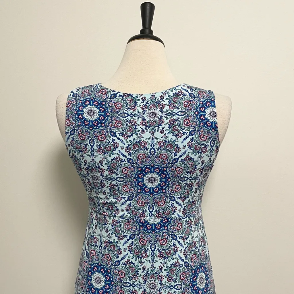 Talbots Multicolor Floral Mandala V Neck Sleeveless Maxi Dress Medium *HEMMED* - Image 7