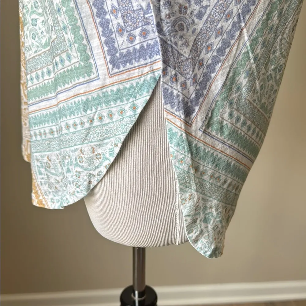 Anthropologie Postmark Delilah Bandana Blue High Low Short Sleeve Tee - Image 5