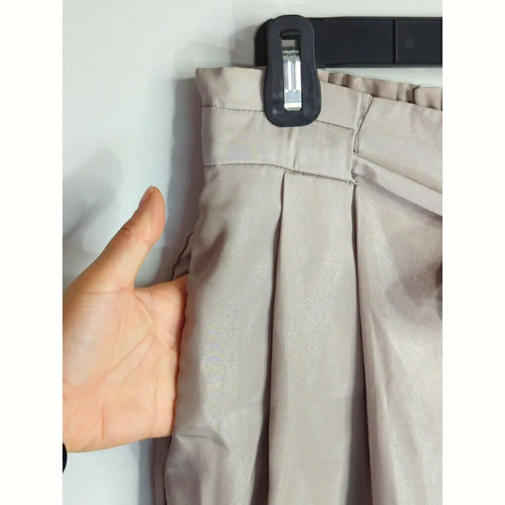 ZARA  Basic Women's Solid Belted High Rise‎ Trouser Pants Beige Size Small - Image 8