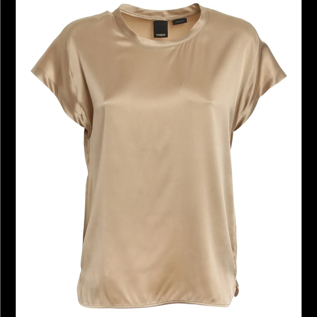 PINKO Farida 3 blouse small beige Tan - Image 10