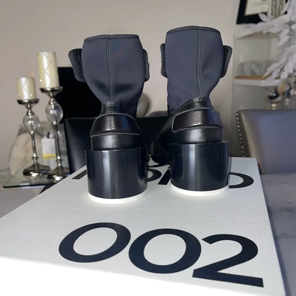 New MM6 Maison Margiela Black Moto Boots Size 5 - Image 12