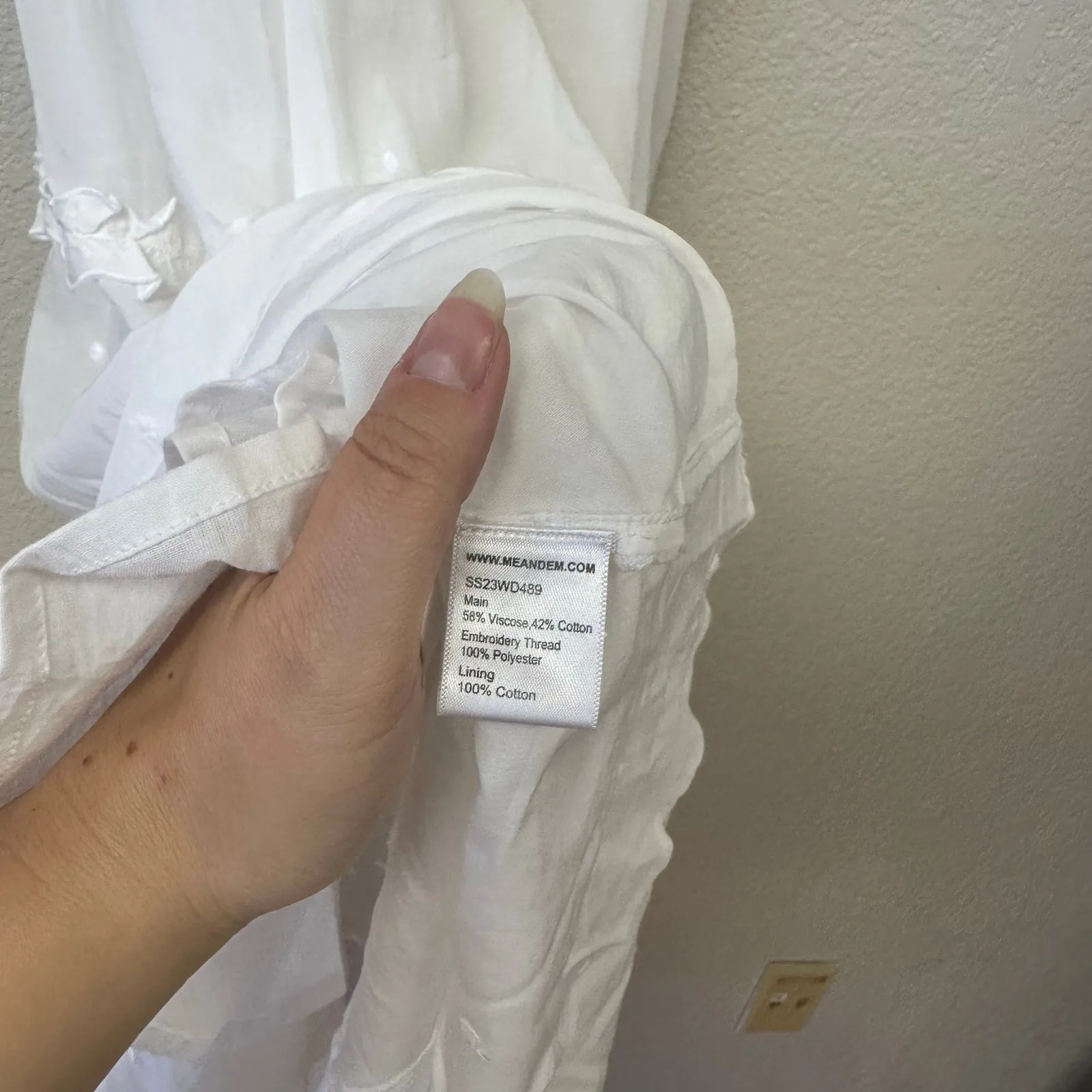 Me + Em Scalloped Maxi Embroidered Dress White Size 2 - Image 7