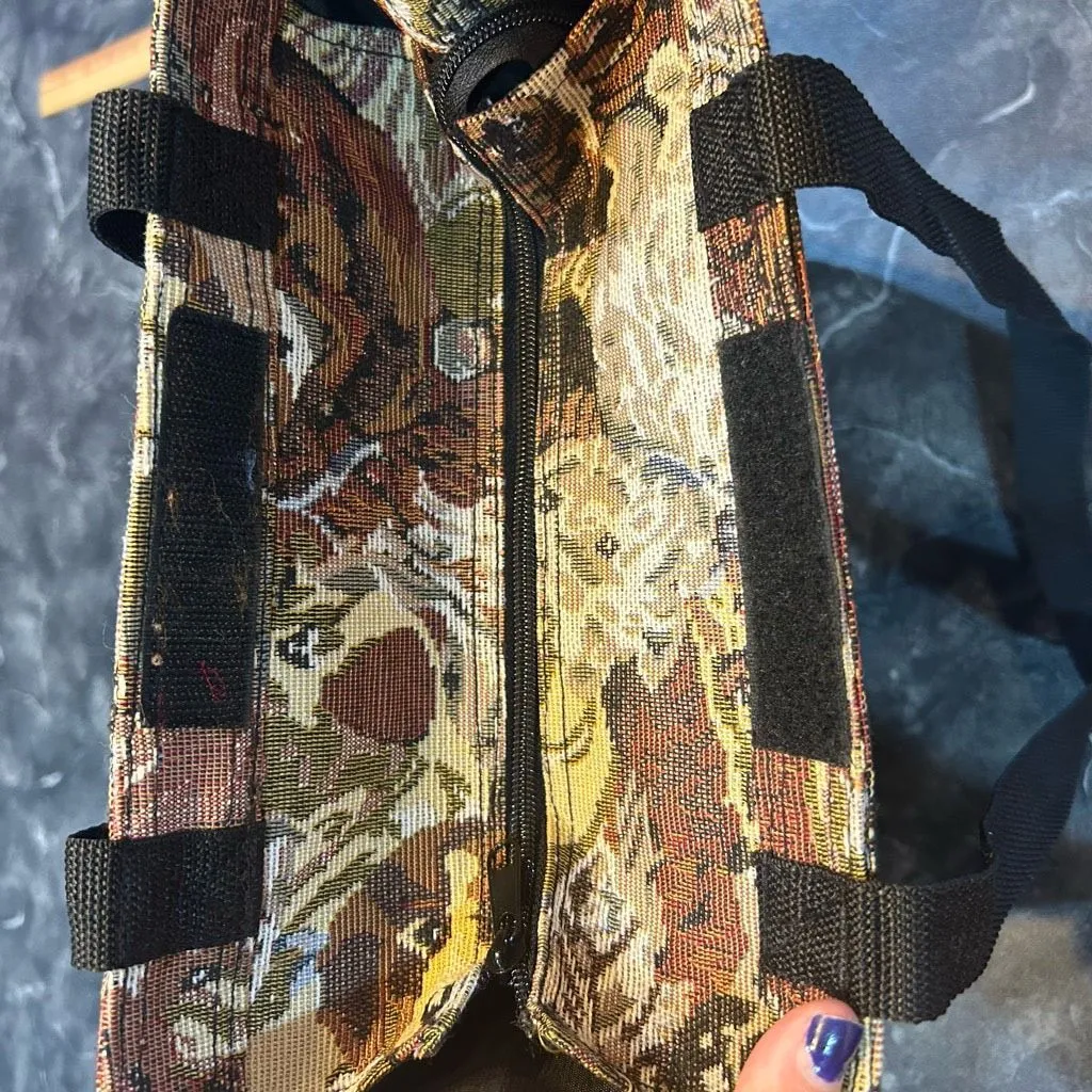 No Brand Vintage Brown Dog Faces Tote with Coin Pouch Tan - Image 9