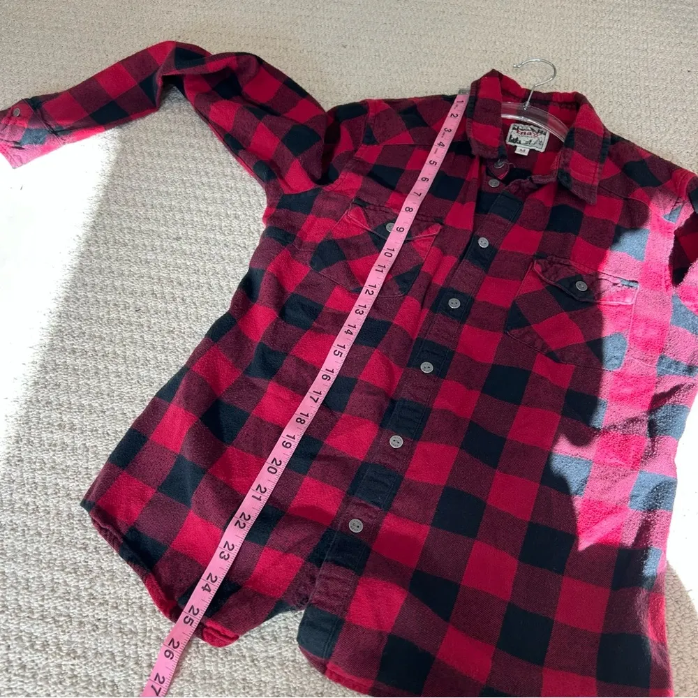 TNA Classic Fit Flannel Button Up Red Size M - Image 4