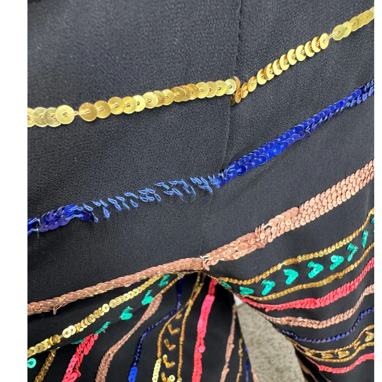 Mara Hoffman Sequin Striped Georgette Spaghetti Strap Jumpsuit black size XS - Image 11