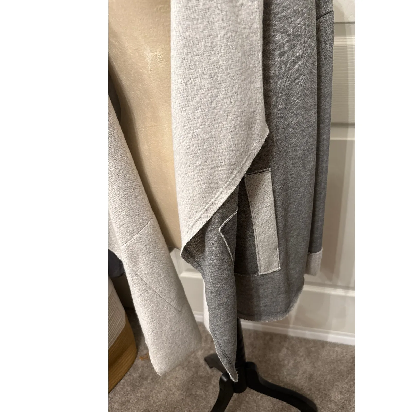 Cozy Casual Waterfall Drape Open Longline Cardigan, XL - Image 3