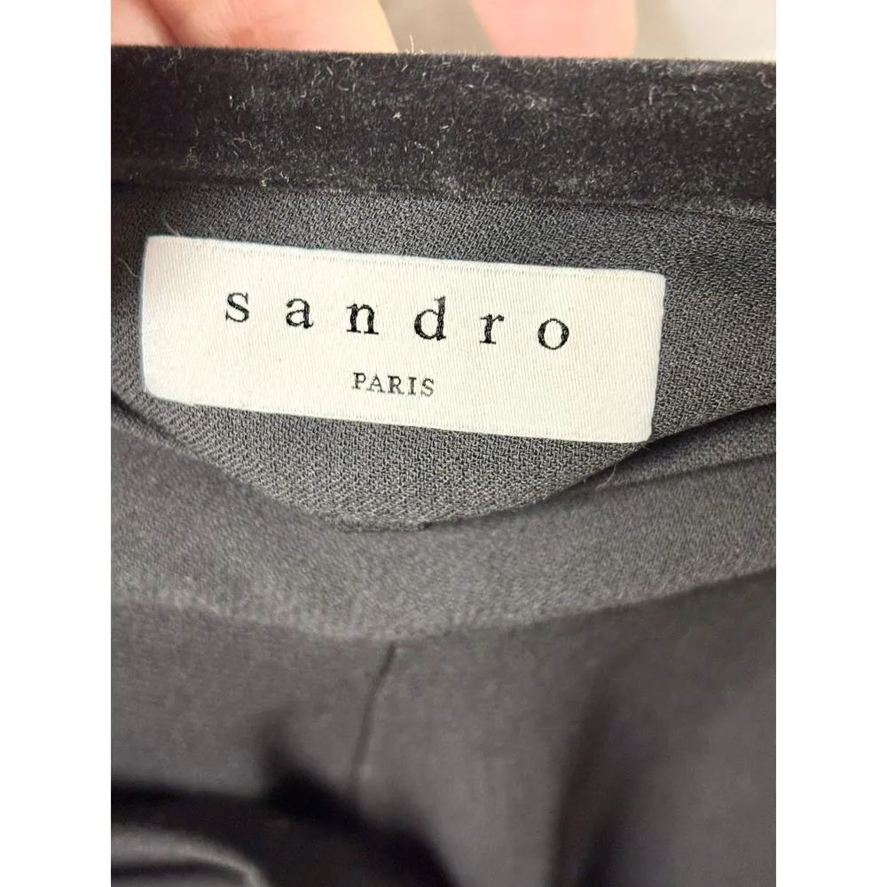 Sandro Paris Pull On High Waisted Shorts with Draped Front Black Women's 34 / 2 - Image 4