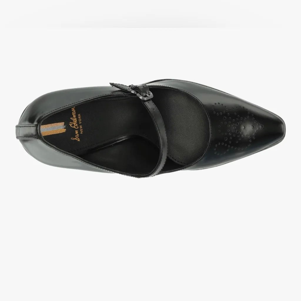 NEW Black Sam Edelman Leather Aleksa Mary Jane Pump 5 $170 - Image 8