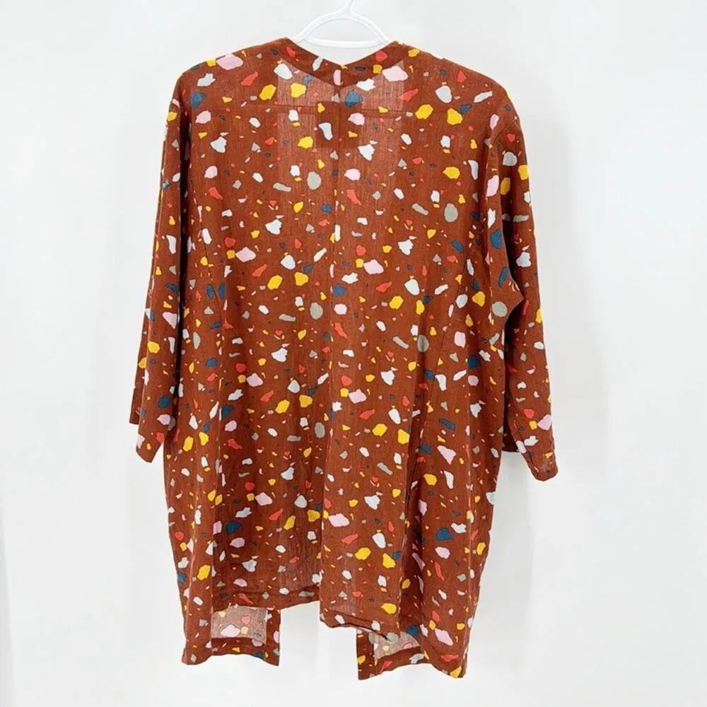 Madewell Short kimono Jacket pockets quirky lightweight bohemian artsy size s - Image 3