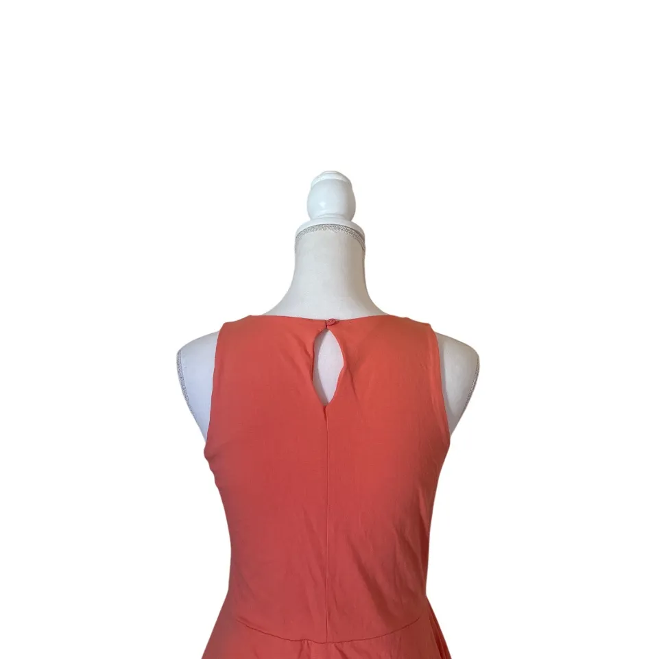 Pact Organic Cotton Coral Mini Tank Dress Sz M Casual Fit & Flare Stretch - Image 6