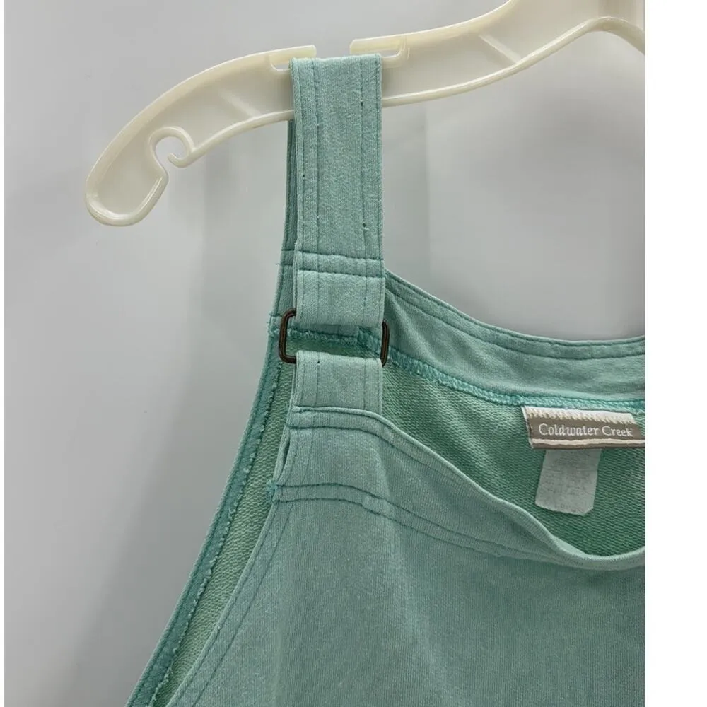 Vintage Coldwater Creek 90s mint green overall dress size L artsy cottagecore - Image 5