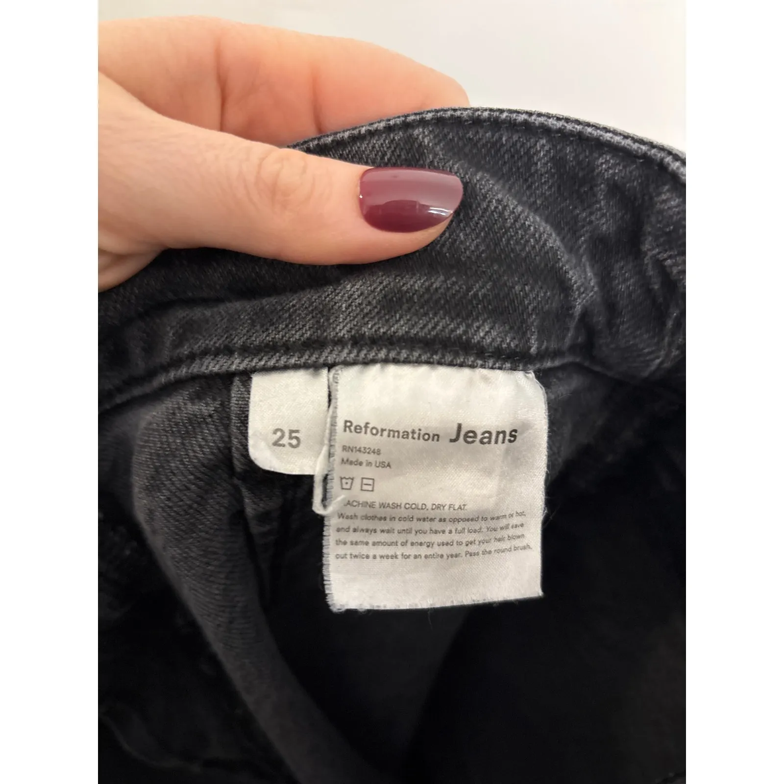 Reformation Jeans Womens 25 Black Kayo High Skinny Erie Wash Made in USA - Image 5