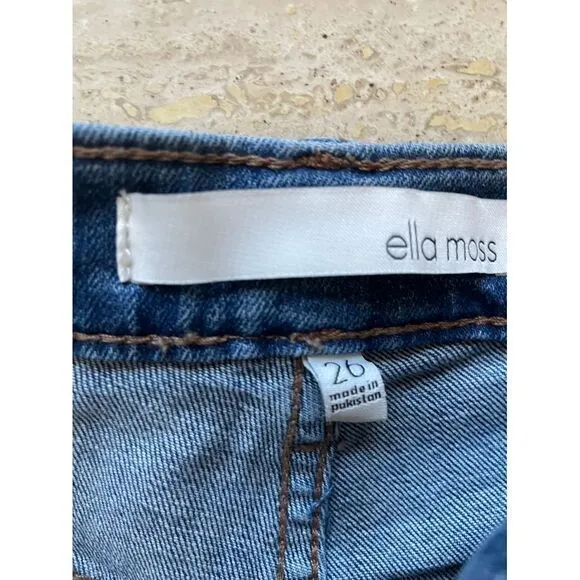 Ella moss High-Waisted Distressed Straight Leg Jeans Women's Denim 26 - Image 5