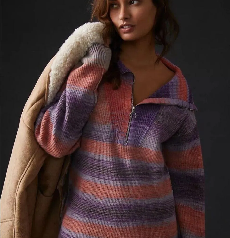 Anthropologie Multi colored Oversized Half Zip Tunic Sweater
Daily Practice by  L - Image 5