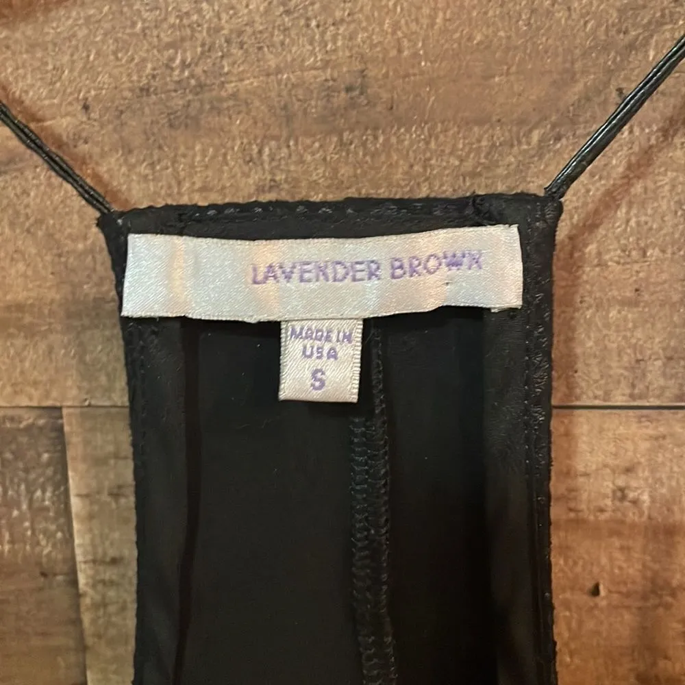 Lavender Brown Black Faux Suede Snakeskin Strappy Tank Top - Image 2