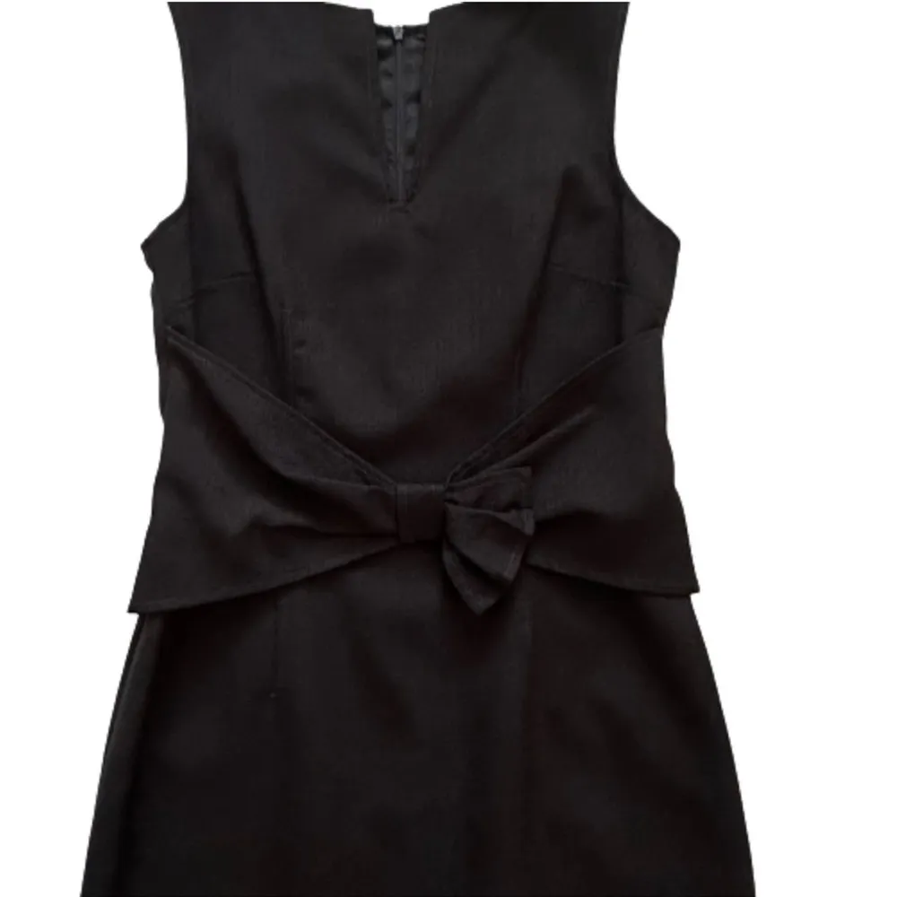 David Meister Dress Black Sleeveless Bow Waist Sheath Cocktail Dress Size 4 - Image 9