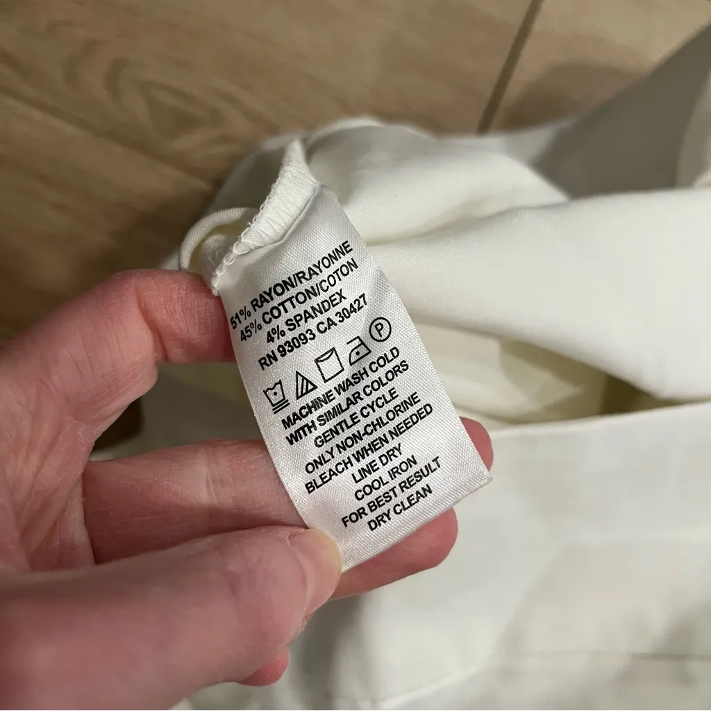 NWT Nic + Zoe Rayon Cotton Blend Ankle Pant Paper White Size 22W - Image 6