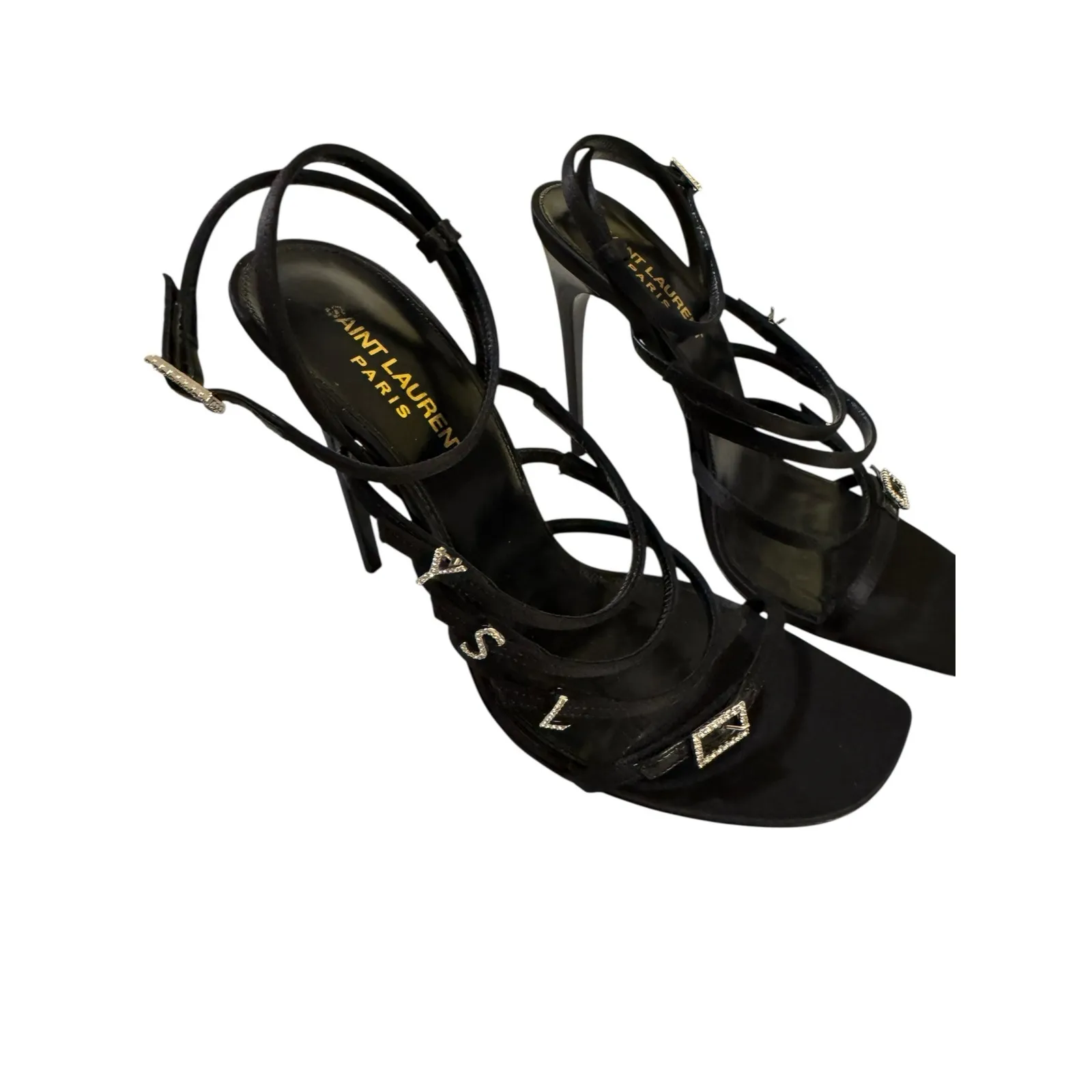 Saint Laurent NIB Jerry High Heel Sandals in Black Size 37.5 - Image 4