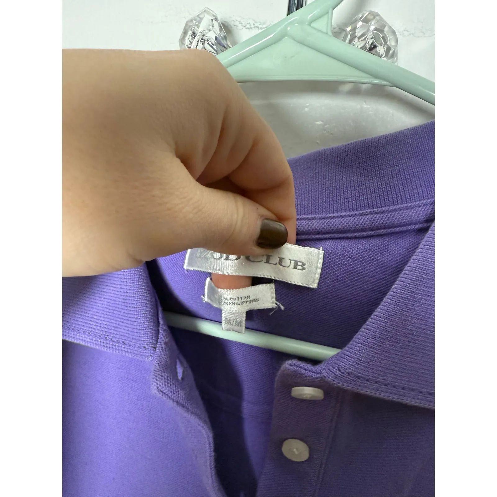 Vintage Izod Club The Greenbrier Purple Cotton Embroidered Polo Shirt Women's M - Image 5