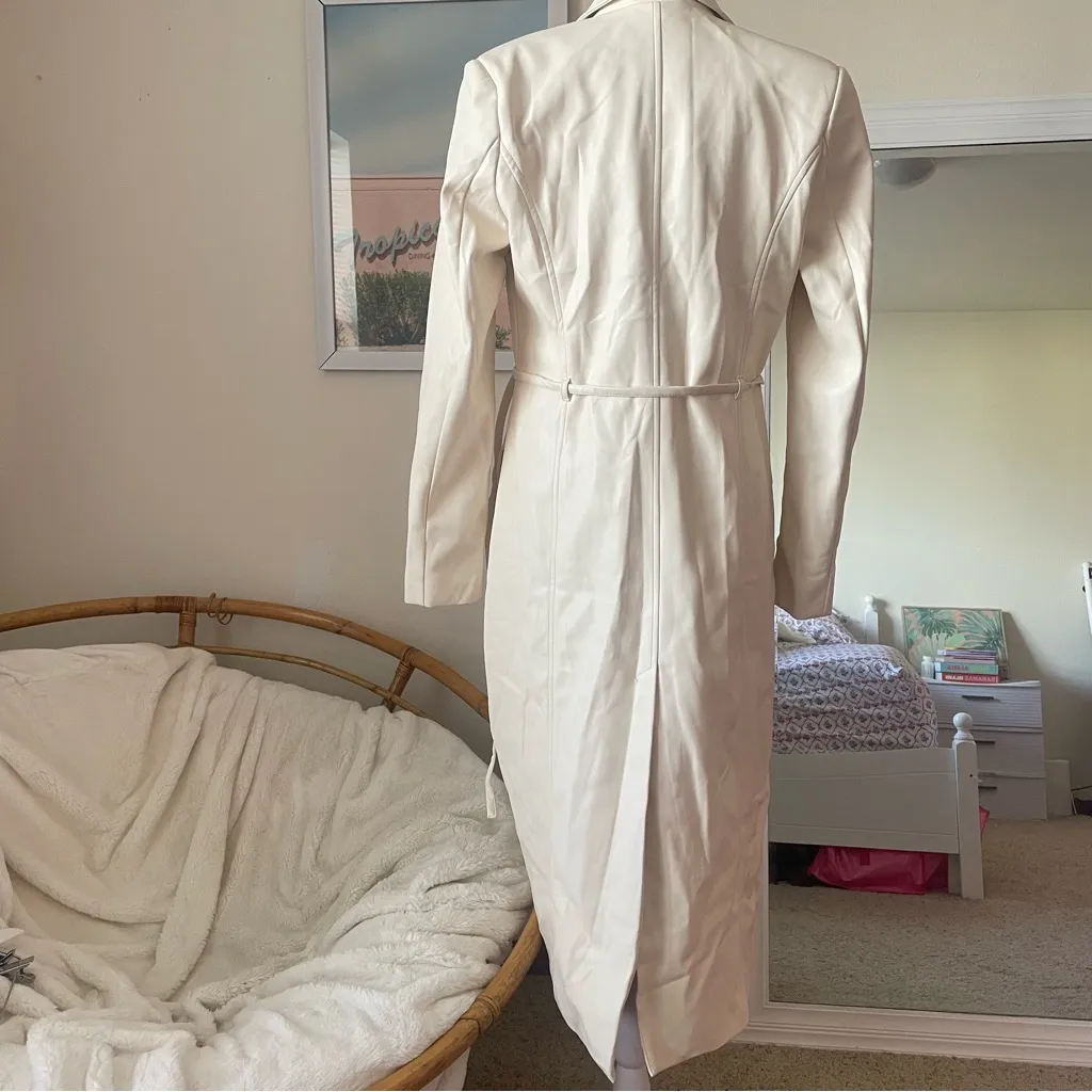 Anthropologie Avec Les Filles Faux Leather Trench Coat Size Small - Image 9