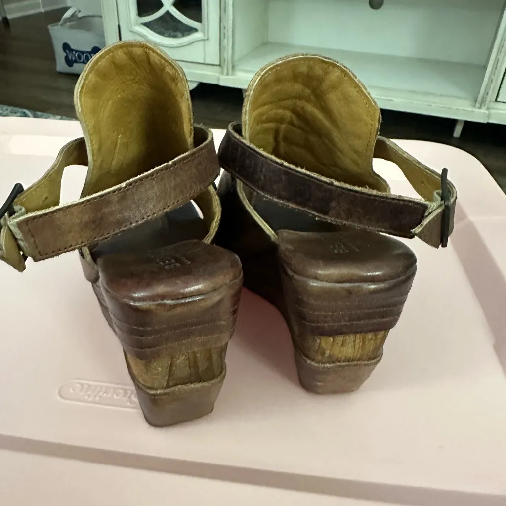 BED|STU Distressed Brown Leather Mules Size 9 - Image 3