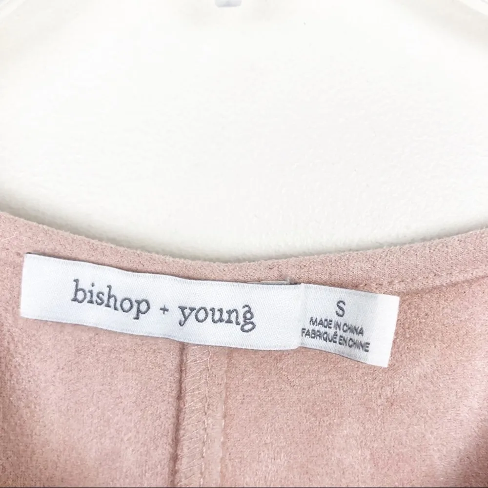 Bishop + Young Pink Faux Suede High Neck Dress Sz S - Image 3