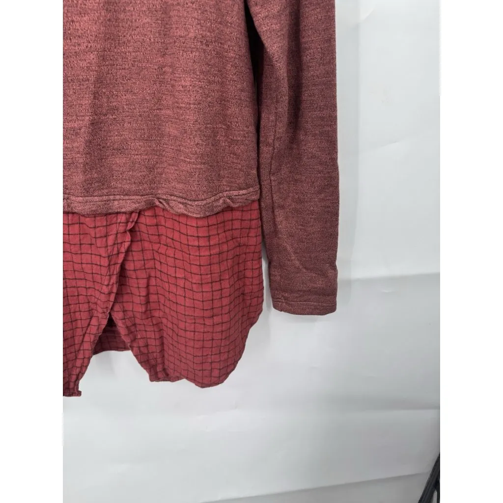 Cut Loose Linen Cotton Lagenlook‎ Tunic Top Women Large Burgundy Minimalist Red - Image 6