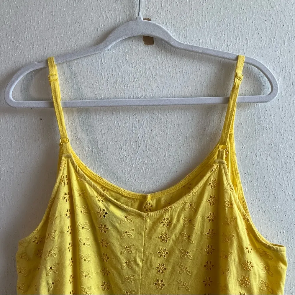 Torrid Tank Top Yellow Floral Eyelet Swing Camisole Sz 2X EUC Adjustable Straps - Image 5