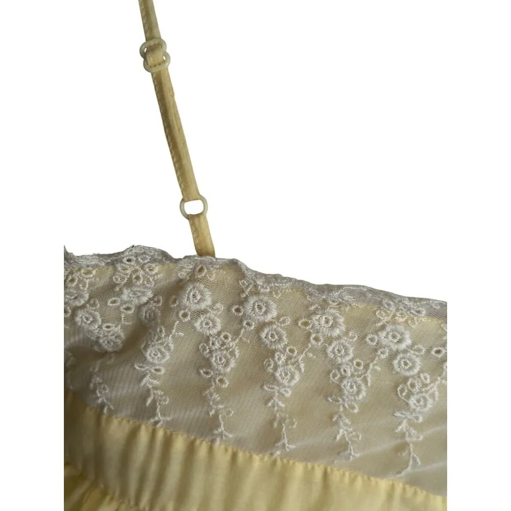 Vintage Baby Doll Dress Yellow Lace Trim Spaghetti Strap Coquette Romantic READ Size undefined - Image 16