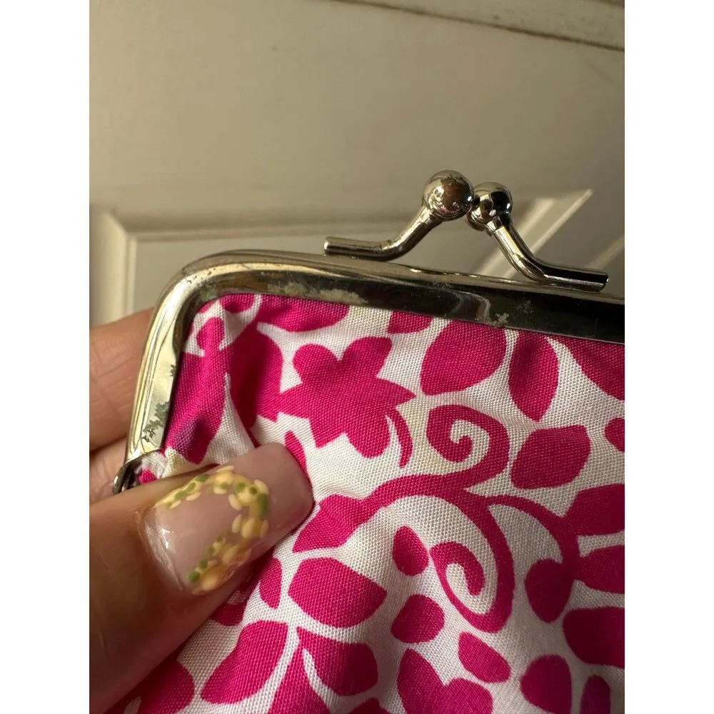 NWT Creations By Alan Stuart New York Pink Floral Kiss Lock Coin Purse - Image 6