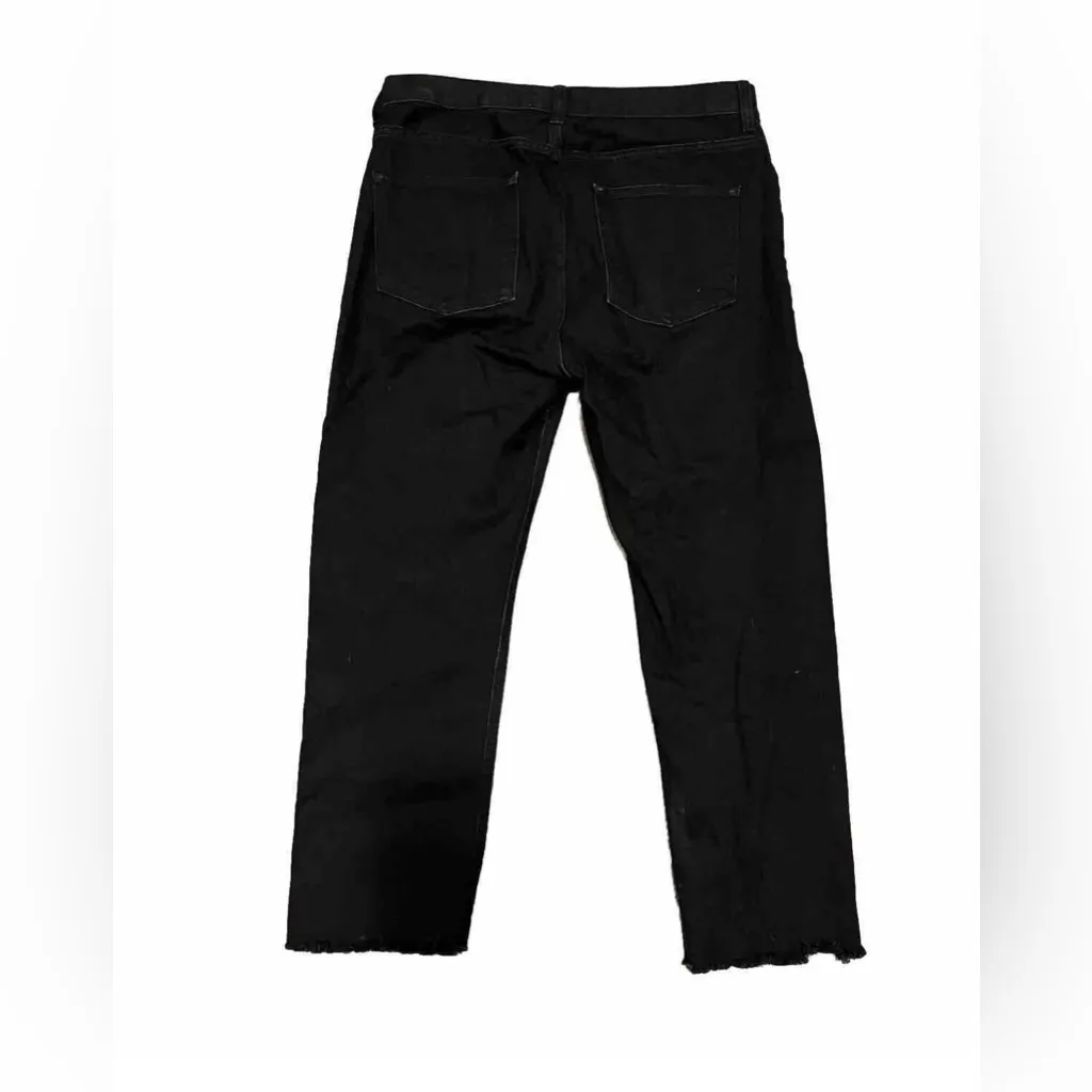 Everlane Black Hem Frayed Copped Jeans Size 28 Denim Stretch Preppy City - Image 3
