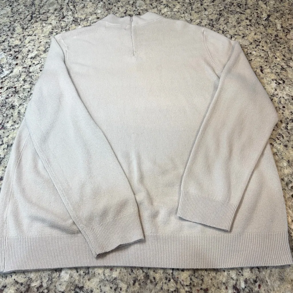 Carolyn Taylor Women's Light Beige Back Zip-Up Closure Sweater - Image 5