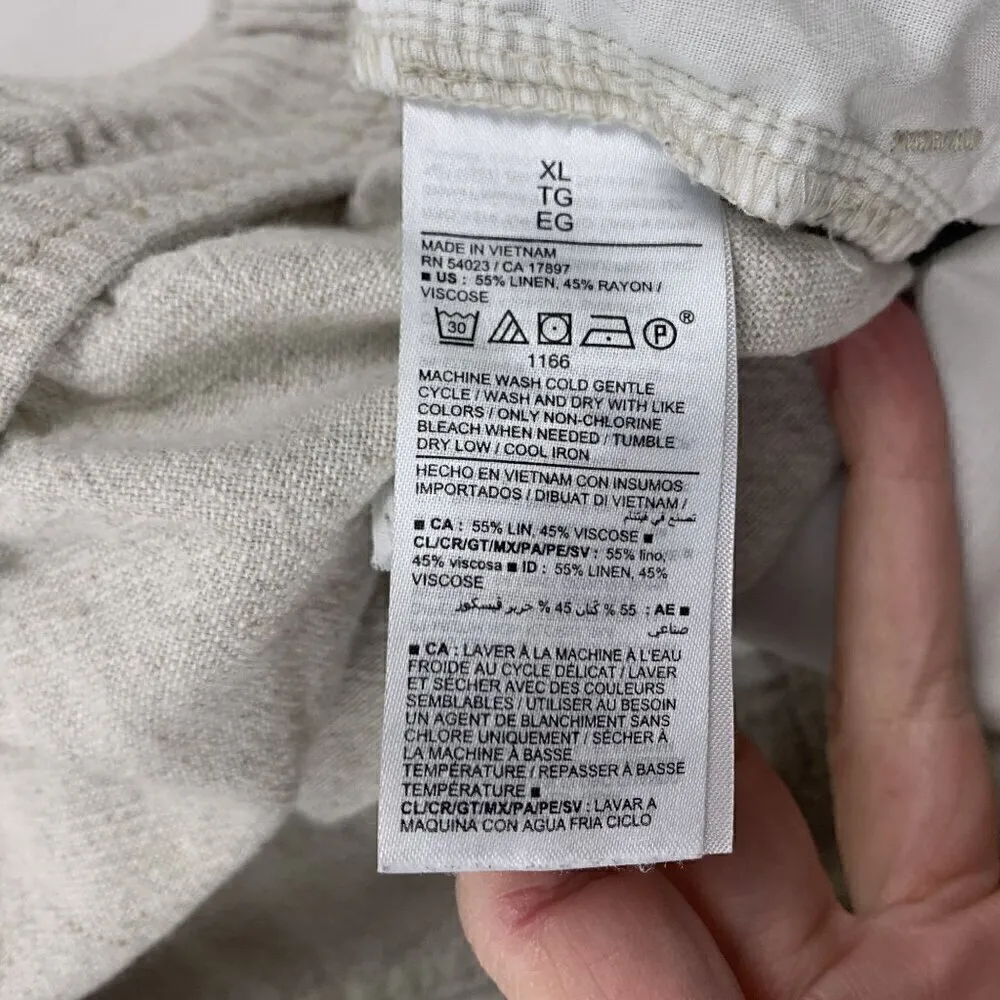 Old Navy Flax Linen Blend High Rise Pull On Shorts XL - Image 4