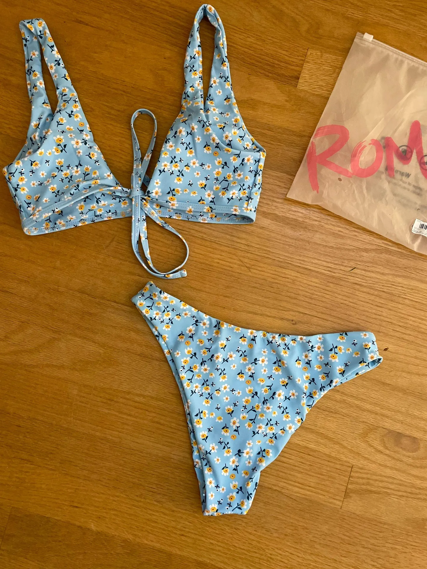 SheIn Blue Floral Bikini - Image 3
