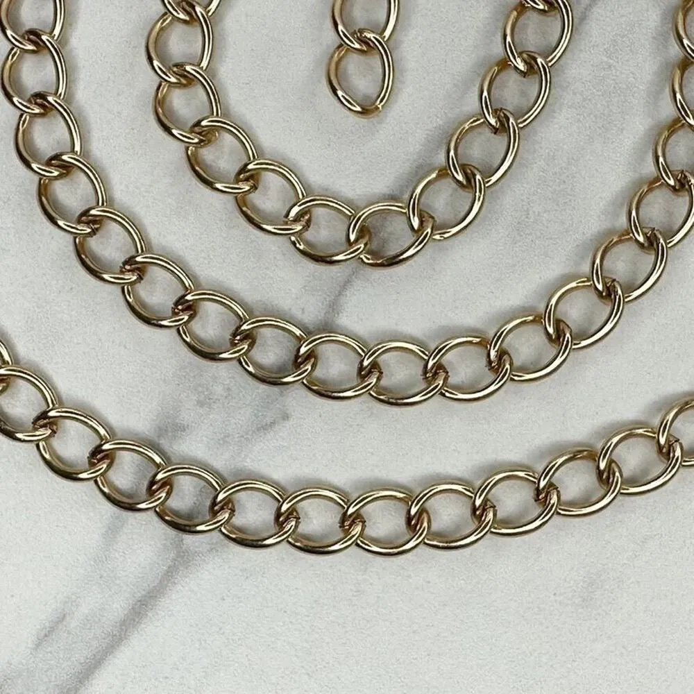 Gold Tone Simple Basic Metal Chain Link Belt Y2K Festival XS/Small (XS/S) ✨ - Image 3