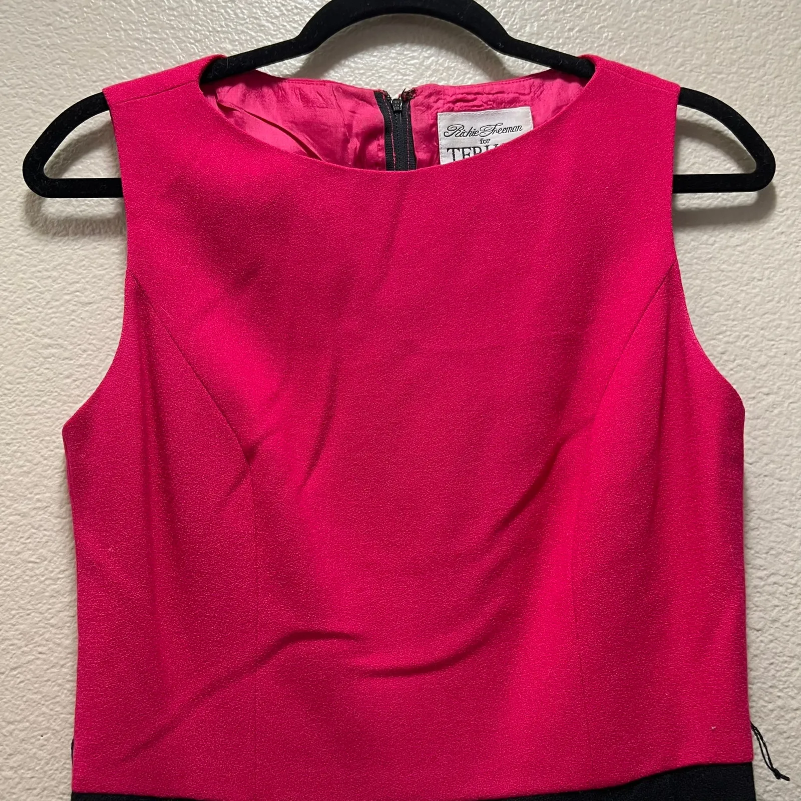 Rickie Freeman For Terijon Saks Fifth Avenue Wool Bodycon Dress Pink Sz 4 - Image 4