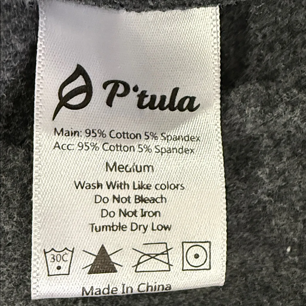 P'tula Gray Crop Hoodie Size M - Image 8