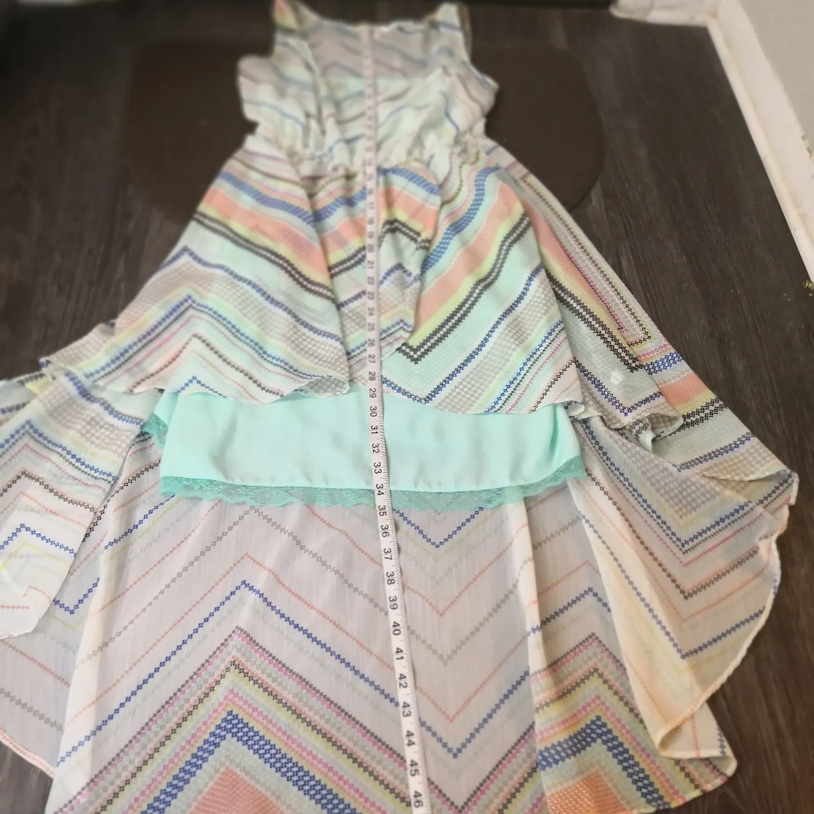 Candie's  High Low Multi-Color Maxi Dress L Junior's Dopamine Boho Coconut Girl - Image 8