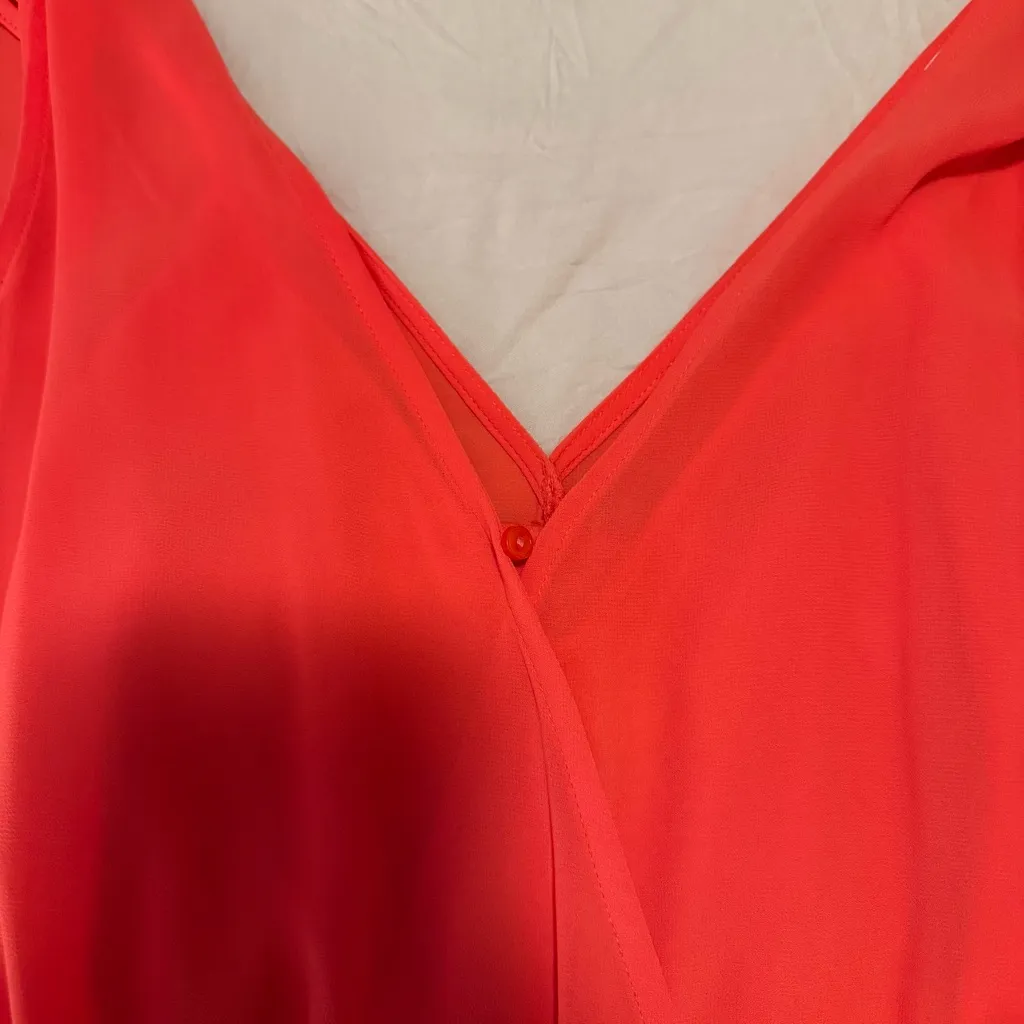 Astr Vibrant Coral Sleeveless Romper - Image 4