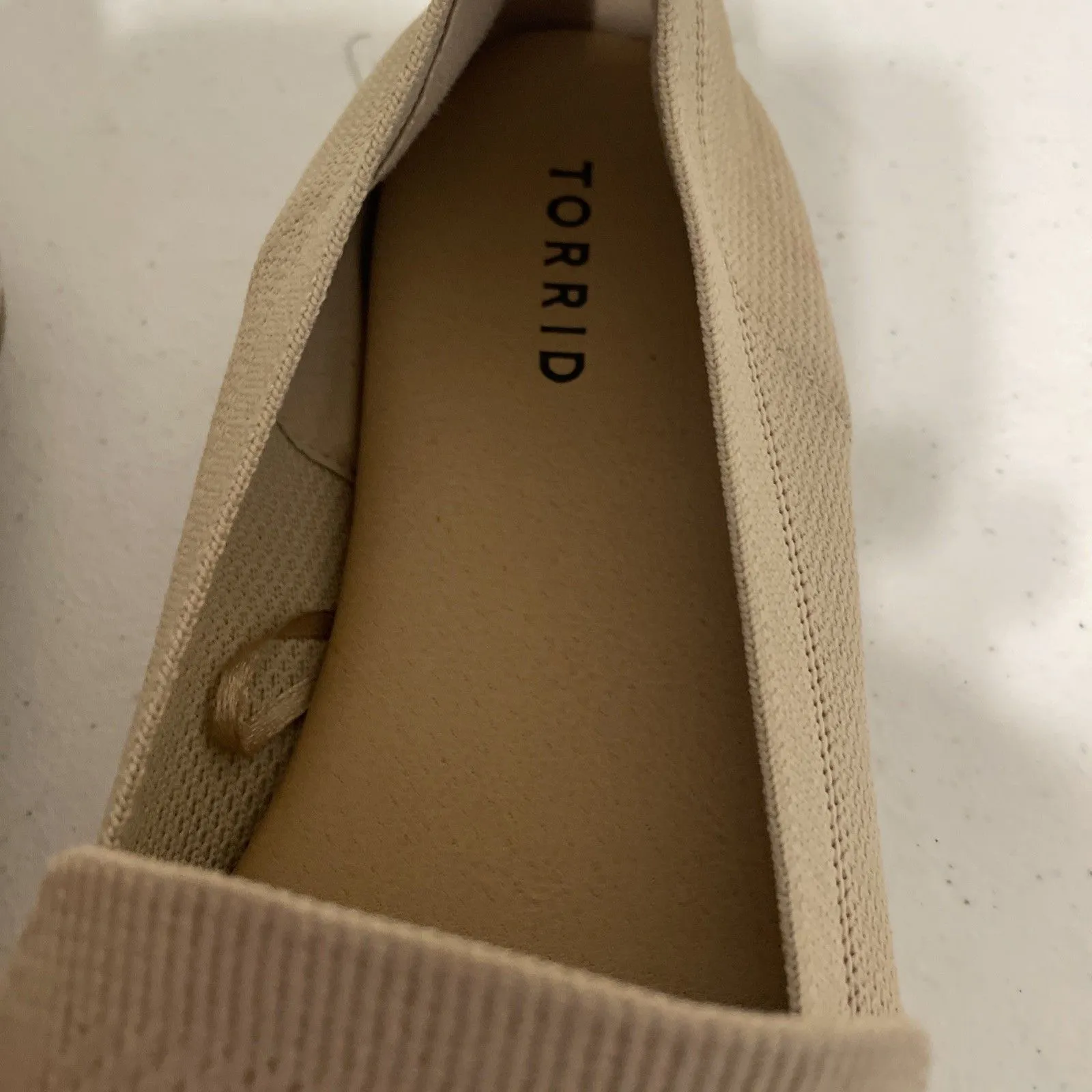 Torrid Flats stretch knit loafer Taupe Size 10.5 WW NEW - Image 4