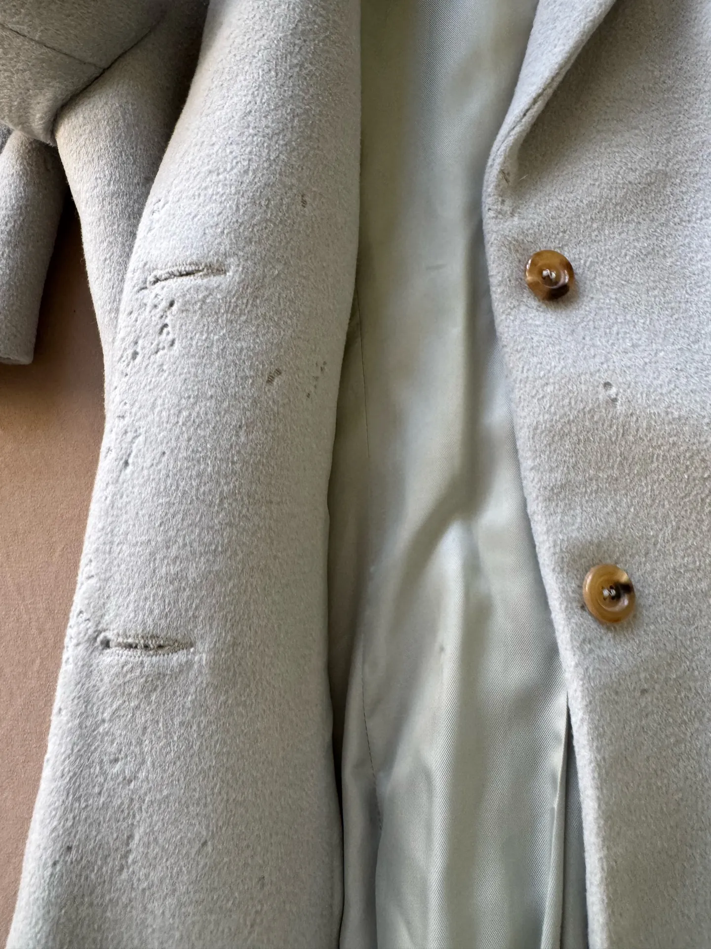 Vintage Anna Molinari Single Breasted Cashmere Wool Coat Blue - Image 13