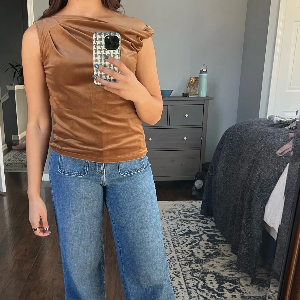 Bronze Velvet Blouse - Image 7