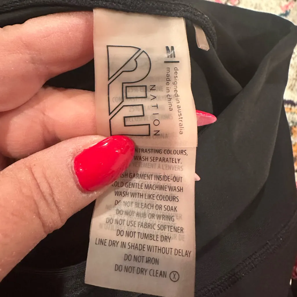 P.E Nation Revolve Sky Shot Black Patterned Leggings Size M Size M - Image 6