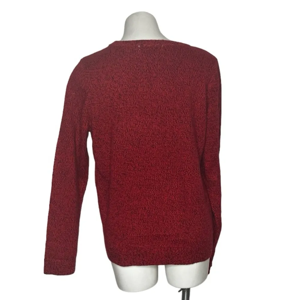 KAREN SCOTT Holiday Sweater Red White Snowflakes Snowman Womens Size XL - Image 2