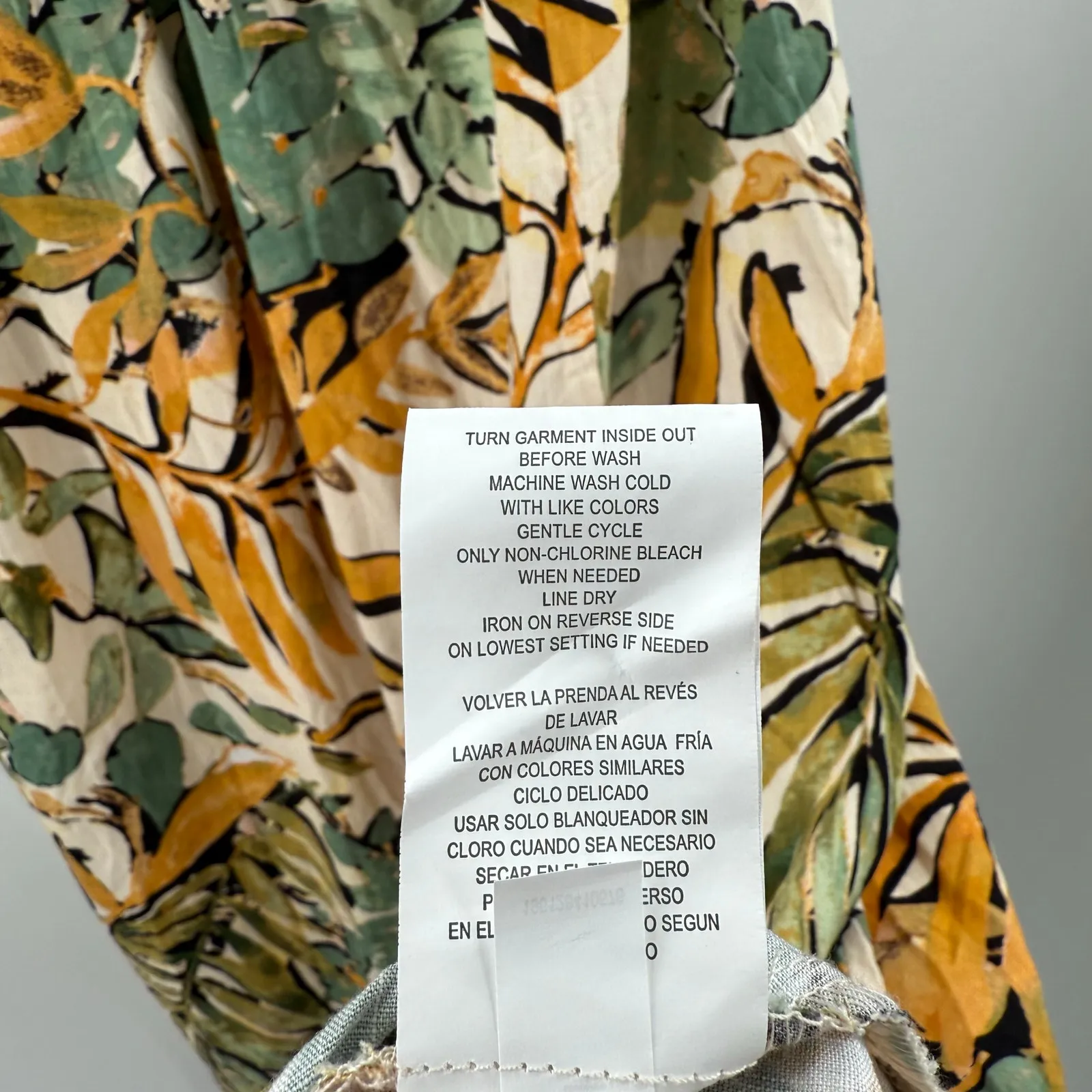 REWIND Dress Juniors SZ Extra Large Halter Strapless Tropical Palm Travel Beach - Image 11