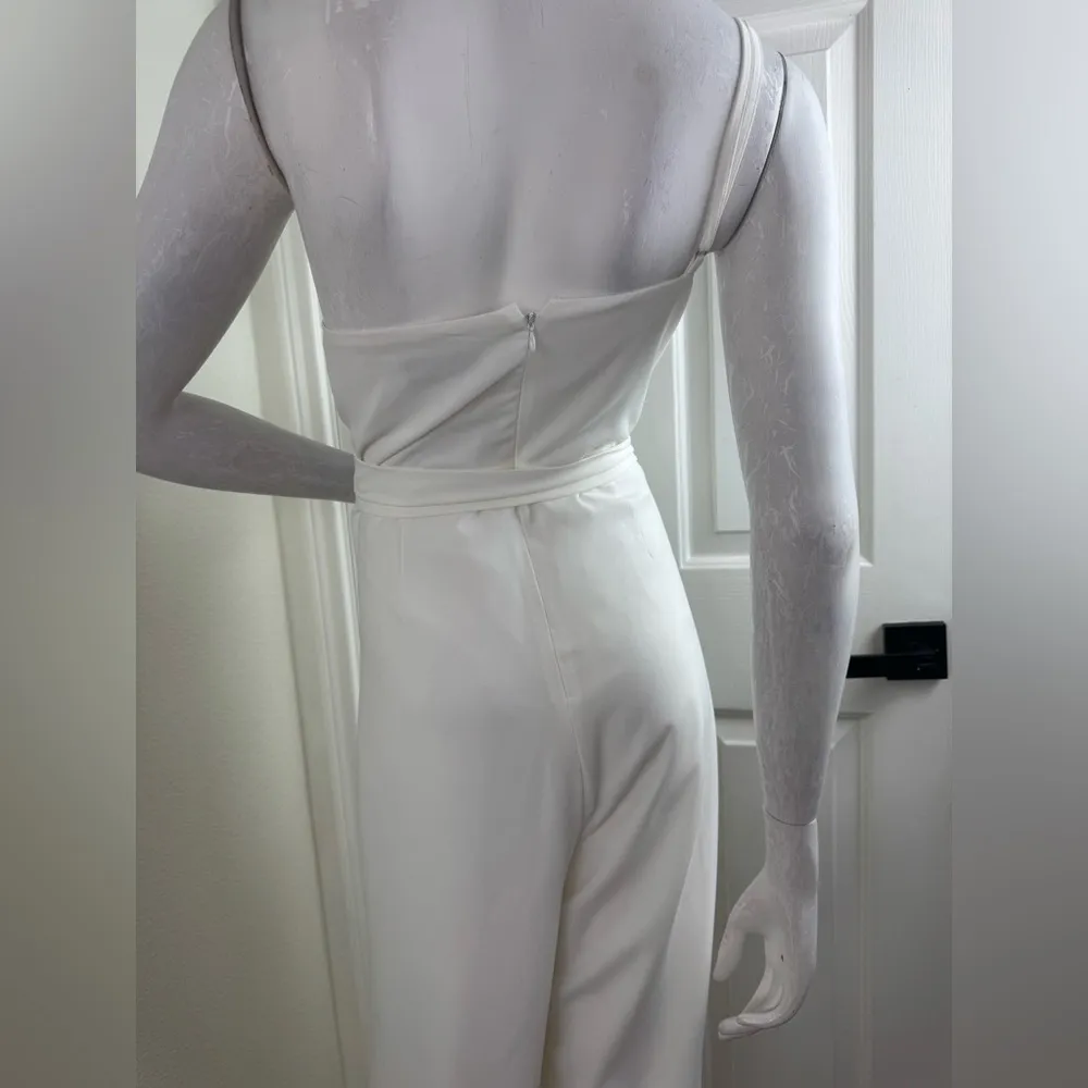 PETAL&PUP LEYTON JUMPSUIT - WHITE Elegant White Wide-Leg Pants Size 12.  #336 - Image 10