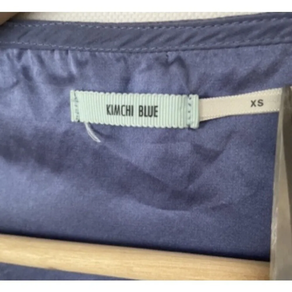 Kimchi Blue Womens Dress Blue Sleeveless Tank Ruffle Baby Doll Silk Sz XS - Image 4